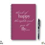 Wiederverwendbares Notizbuch A5 PP-Cover - Think of happy thoughts
