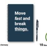 Wiederverwendbares Notizbuch A5 (Made in Germany) - Move fast and break things