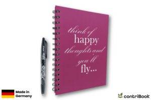 Think of happy thoughts Hardcover Notizblock