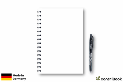 notizbuch weiss a5 wiederverwendbar blank canvas mit stift